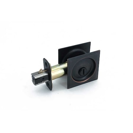 Orca Hardware Pocket Door Lock, Square, Privacy Function, US10B Oil Rubbed Dark Bronze Finish PDLSQ-PR-10B